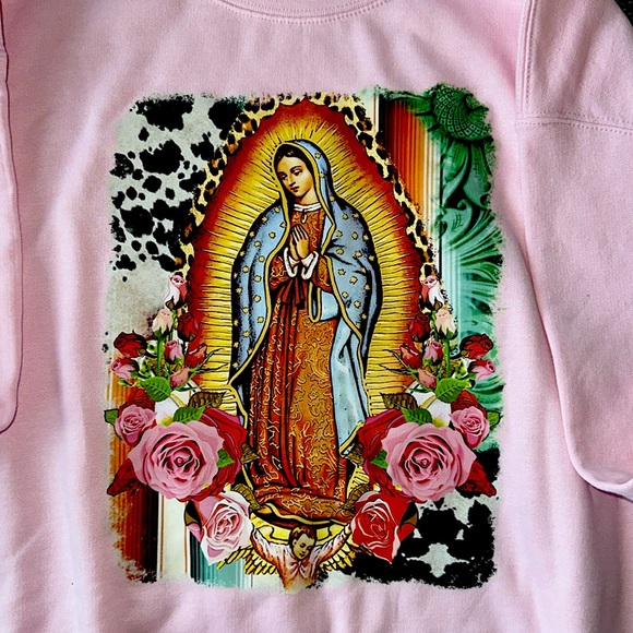Pink Virgin Mary sweatshirt - Picture 2 of 3